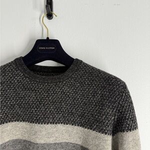 Kenneth Cole New York Charcoal and Light Gray Wool Crewneck Sweater